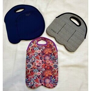 Neoprene Insulated Travel Lunch Tote 6 Can Holder Two Wine Bottle Tote Bundle